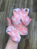 Pink and White Scalloped Piggies